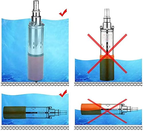Miniatura 3 de LIZIWEI Bomba de pozo de agua solar fotovoltaica de 12 V24 V, 98.4ft131.2ft de elevación bomba sumergible de alta presión, bomba de agua solar DC