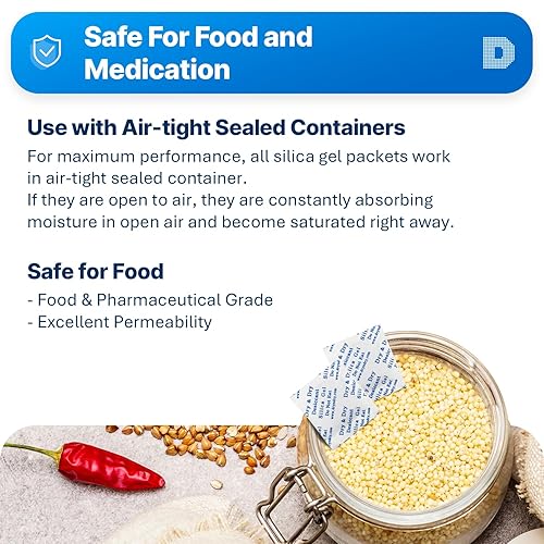 Miniatura 10 de Dry & Dry Paquetes de gel de sílice de 0.35 oz 200 paquetes Desecantes de gel de sílice, paquetes de gel de sílice, paquetes de gel de sílice
