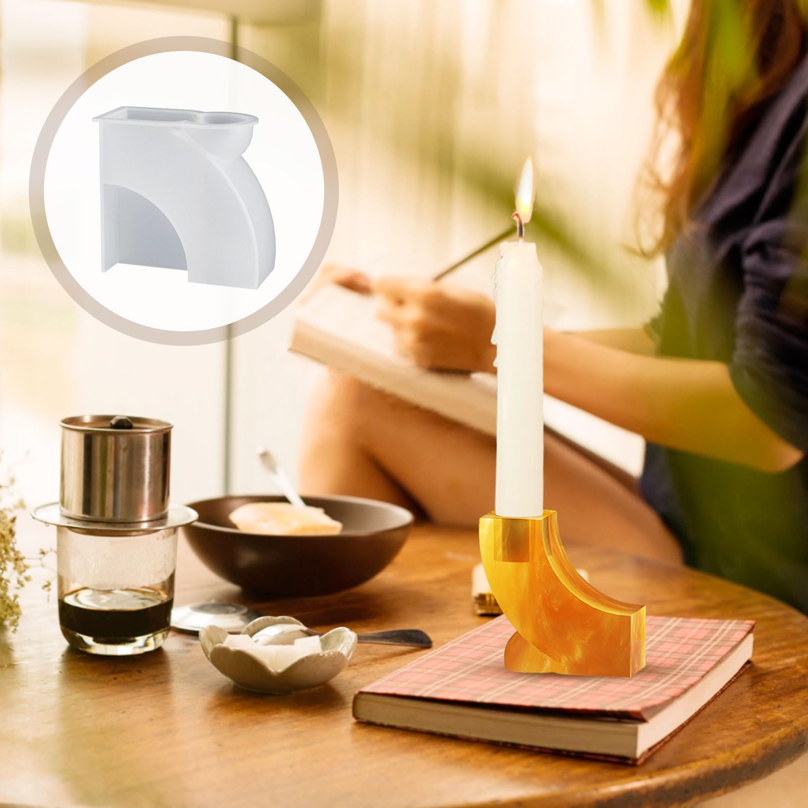 1 Pcs Moule En Silicone Pour Bougies, Bougeoirs Moule, Moule Silicone