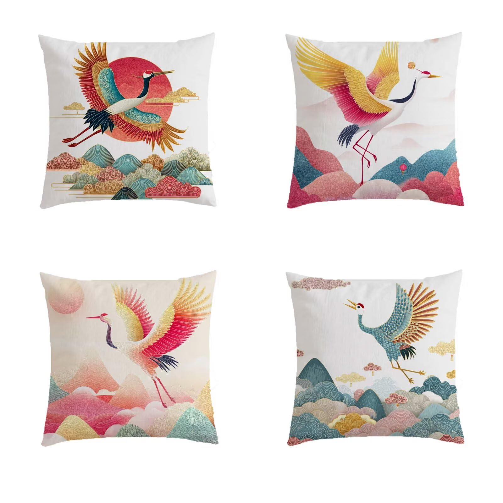 Housse de coussin effet lin double sided printing 60x60cm avec fermeture invisible