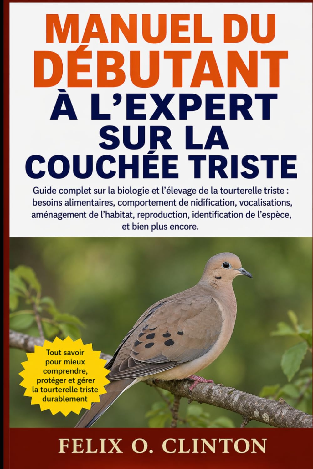 MANUEL DU DÉBUTANT À L'EXPERT SUR LA COUCHÉE TRISTE: Guide complet sur la biologie et l'élevage de la tourterelle triste : besoins alimentaires, ... reproduction, identification de l'espèc