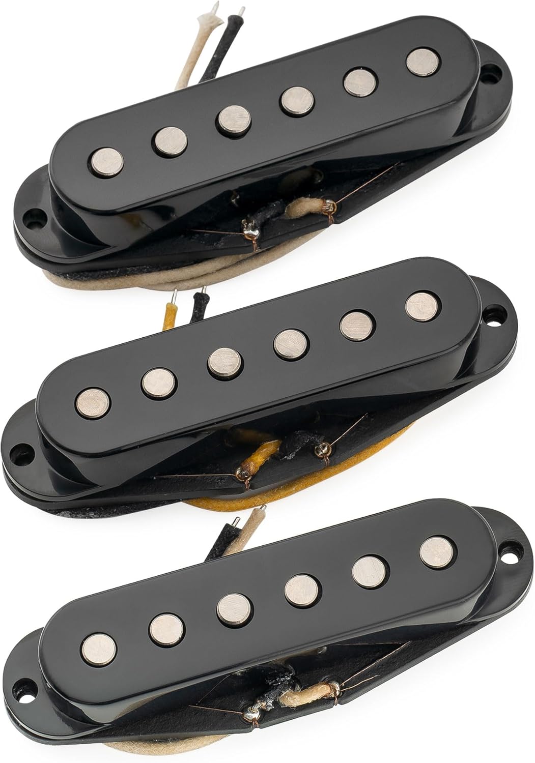 The Revival Pickups RPS5 1954 Strat Vintage Style Alnico 3 Single Coil Neck Middle Bridge Pickups Set for Strat Style Electric Guitar, Black