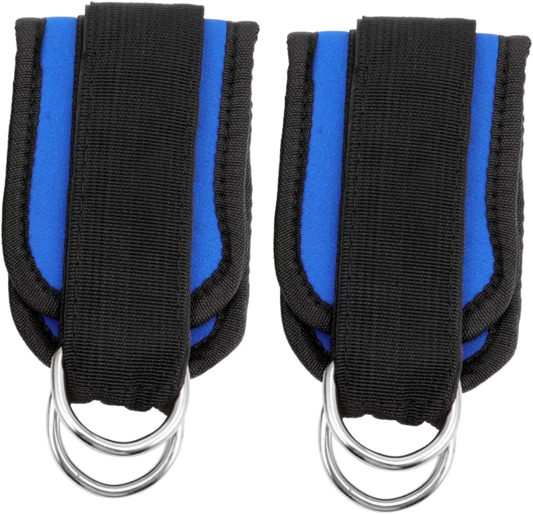 BESTonZON 1Pair Fitness Padded Ankle Strap with Double Ring for Leg Workouts Weight Bearing Straps for Endurance Training Running and Cardio Exercises Durable