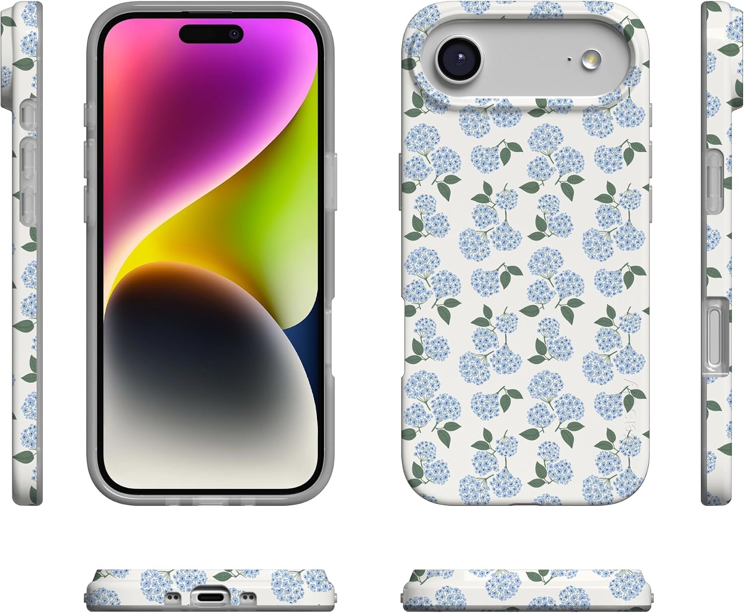 Casely iPhone 17 Air Case | Nantucket Cottage | Blue Hydrangea | Compatible with MagSafe | Classic Ultra Slim Design