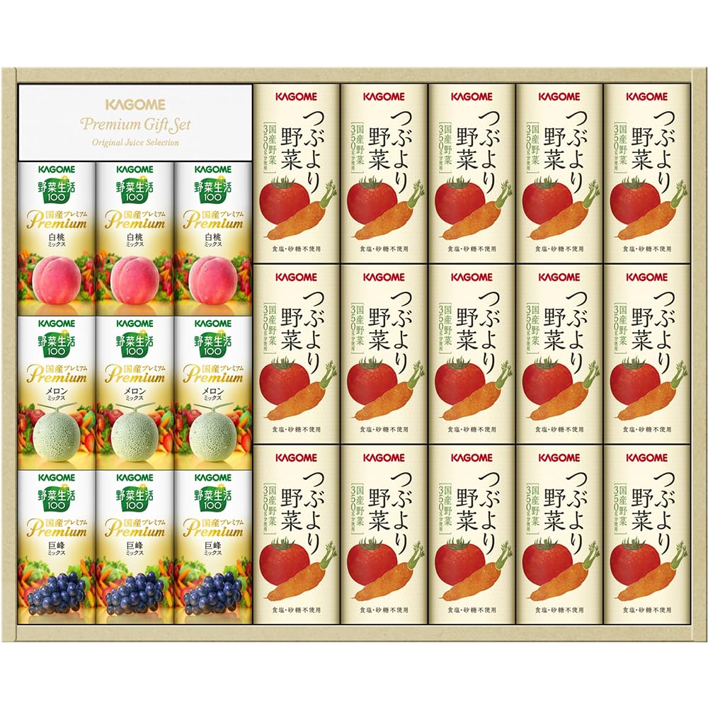 Amazon.co.jp: カゴメ 国産プレミアムセットB（つぶより野菜195g×15本
