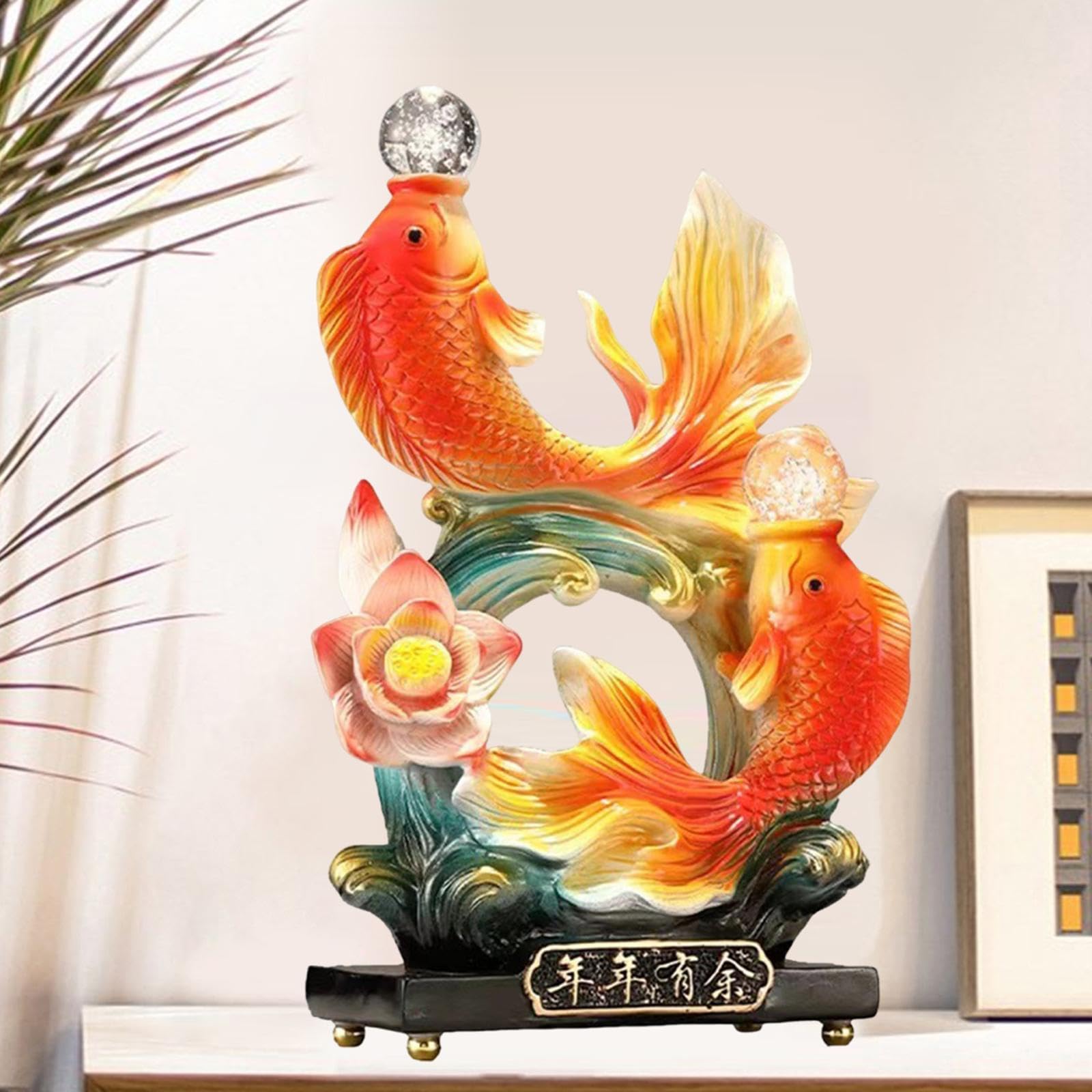 Amazon.co.jp: Kuntesetty 中国の風水魚像デスクトップ飾り玄関の