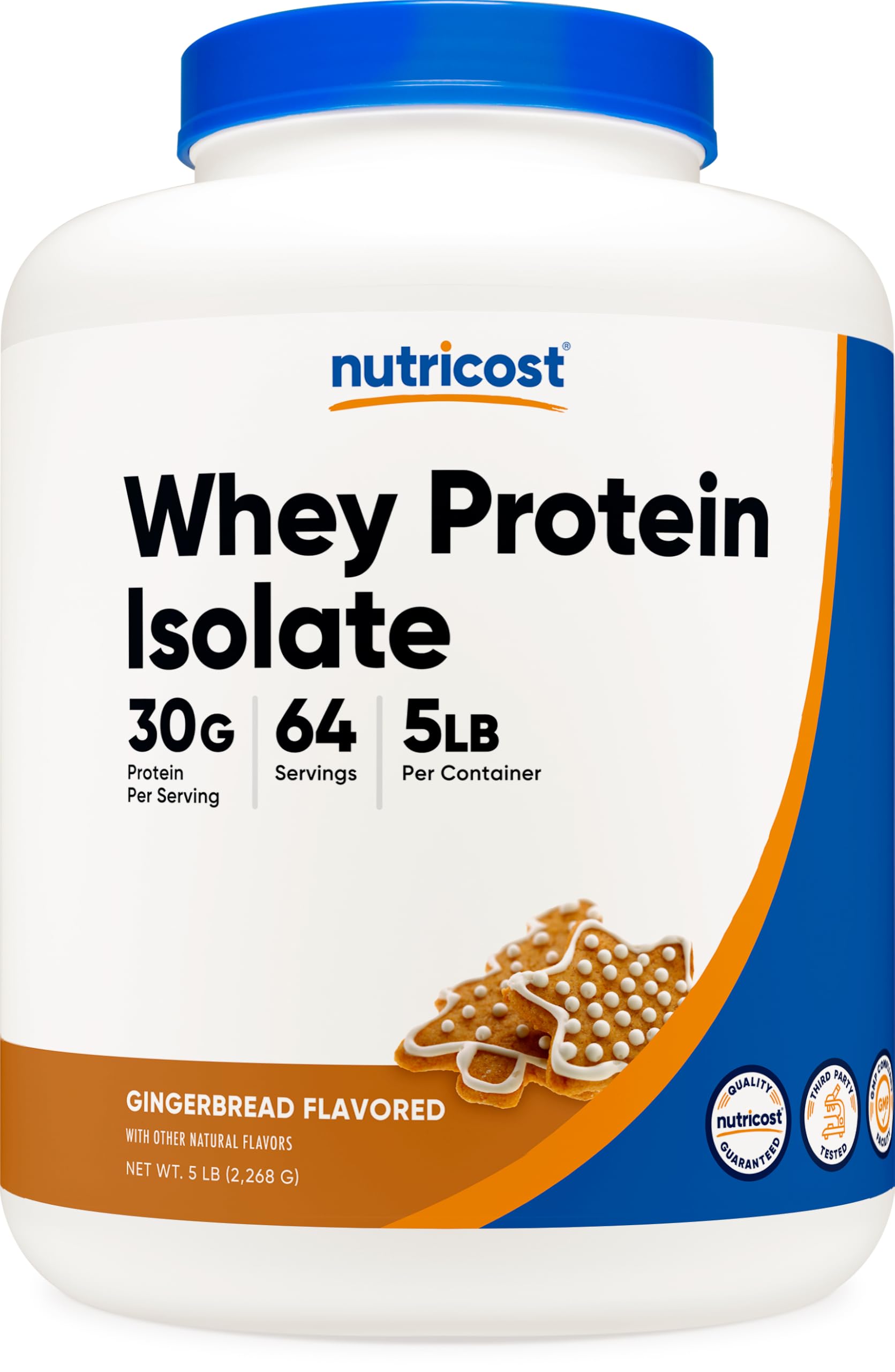 Nutricost Whey Protein Isolate Powder (Gingerbread) 5 LB, Gluten-Free