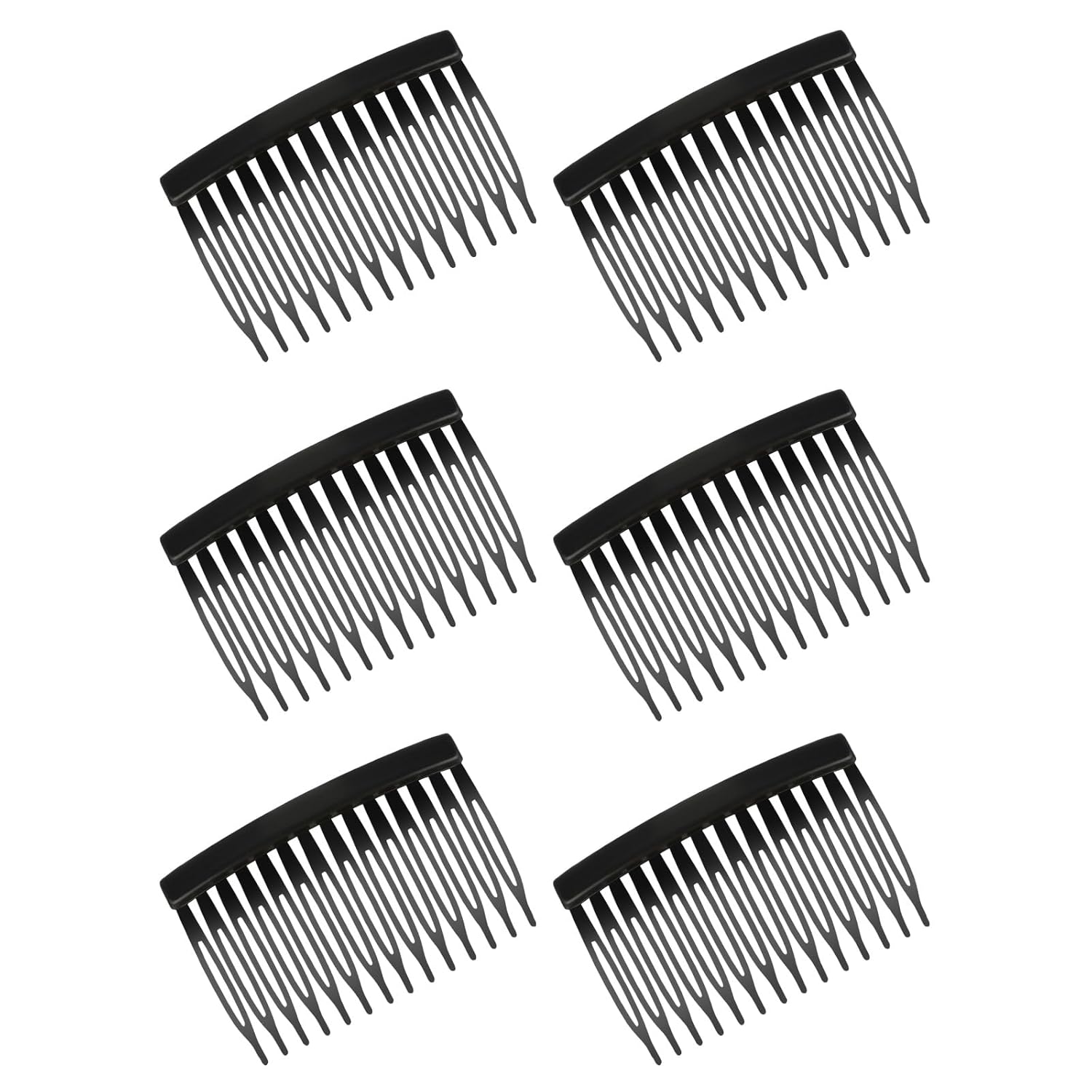 6 Pieces Hair Combs for Women - Decorative Black Plastic Combs