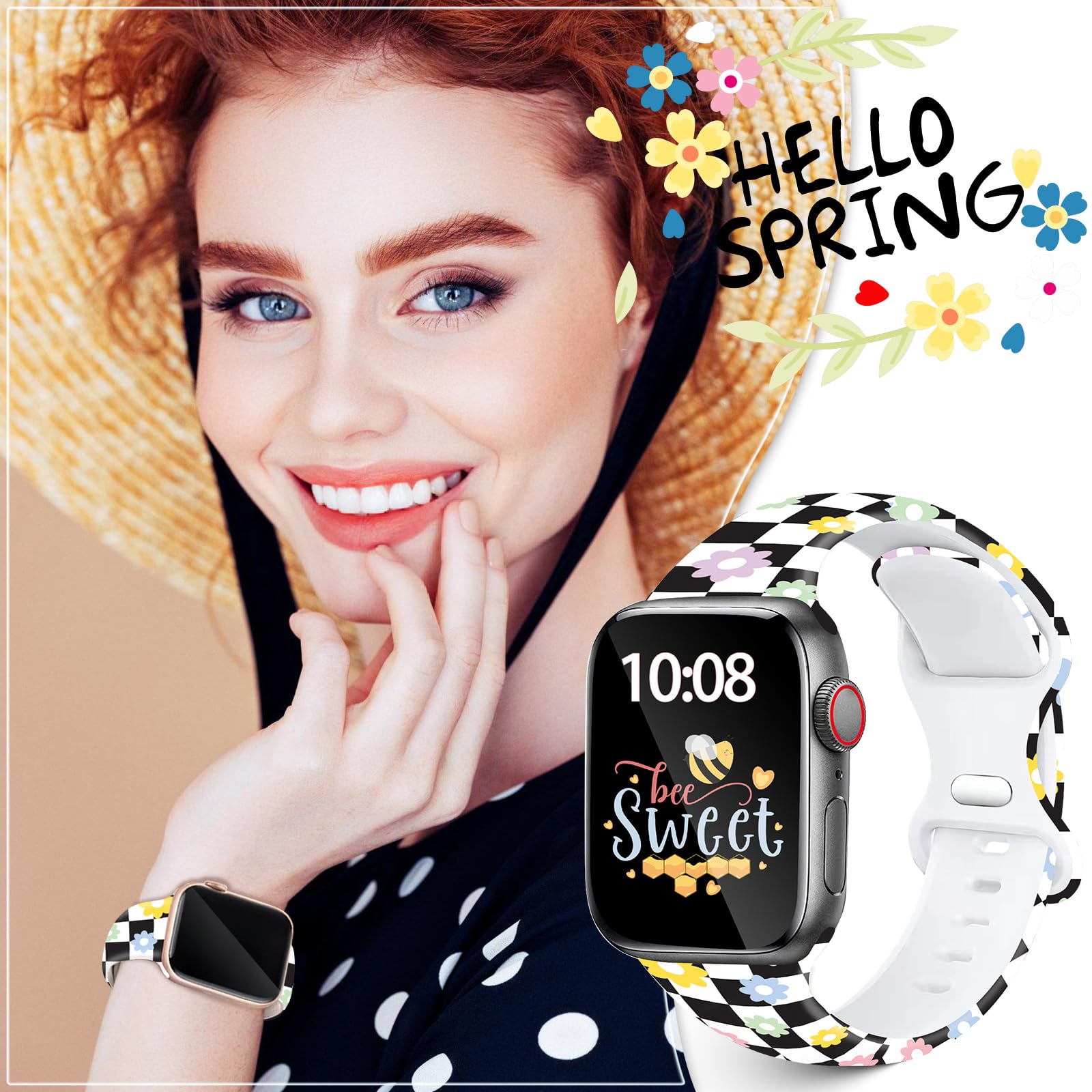 Silikon-Uhrenarmband für Apple Watch, Weihnachten, Herbst, Halloween, bedruckt, für iWatch 1, 2, 3, 4, 5, 6, 7, 8, 9, 10, Ultra, 38 mm, 40 mm, 41 mm, 42 mm, 44 mm, 45 mm, 46 mm, 49 mm