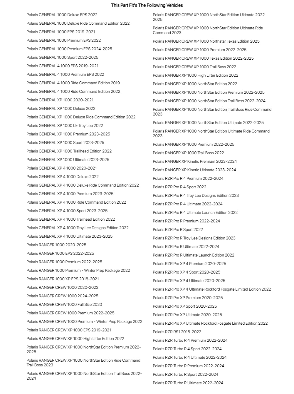 Tusk Off-Road Busbar Accessory Plug for Polaris RZR Turbo R Premium 2022-2023