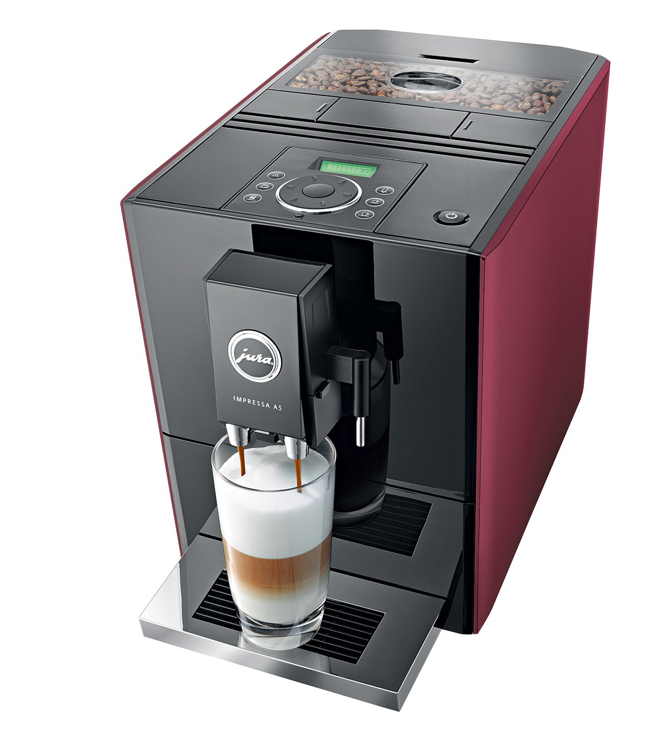 Jura IMPRESSA A5 One Touch Libera installazione Automatica Macchina per espresso 1.1L 4tazze Rosso