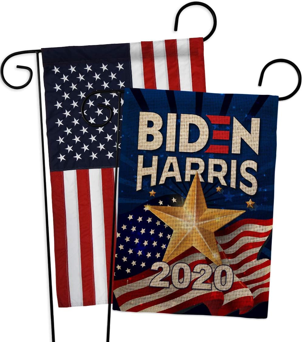 2020 Biden Harris Burlap Garden Flags Pack Patriotic President Democrat Republican Tea Party United State American Election USA Vintage Applique Gift Yard House Double-Sided 13 X 18.5