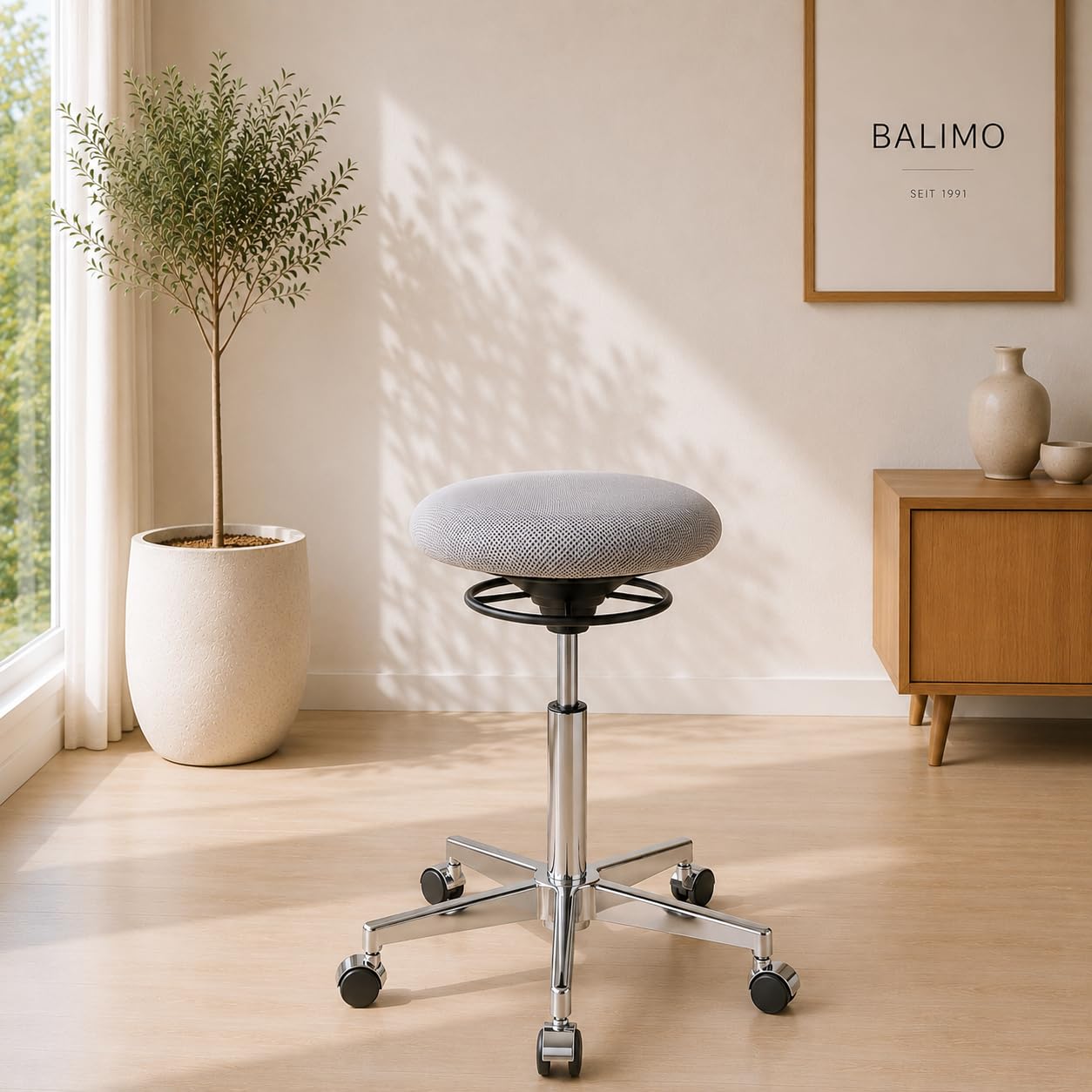 BALIMO Roll Berlin Bewegungshocker - Sitztrainer mit Stopp-Rollen