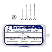 Vista 21 de QISHENG - Juego de 100 tornillos Phillips de cabeza plana de acero inoxidable marrón #6X1-1/2 (3.8 cm), tornillo de acero inoxidable 18-8 A2 (304)