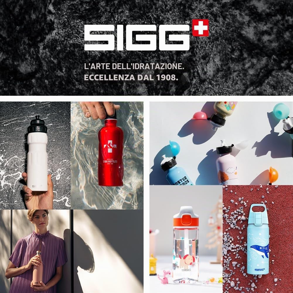 Sigg Move MyPlanet, Rame Borraccia alluminio (0,75 L), Borraccia ciclismo sostenibile ed ergonomica, Leggera borraccia sportiva in alluminio, Made in Switzerland, 6006.20