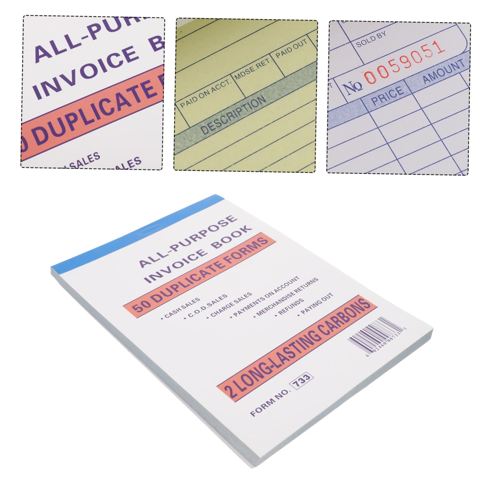Carnet de Commande Restaurant, Carnet de Reçus en Papier Blanc, Suivi des Commandes à Colonnes Multiples, Tenue Précise des Registres pour Restaurants et Commerce Extérieur