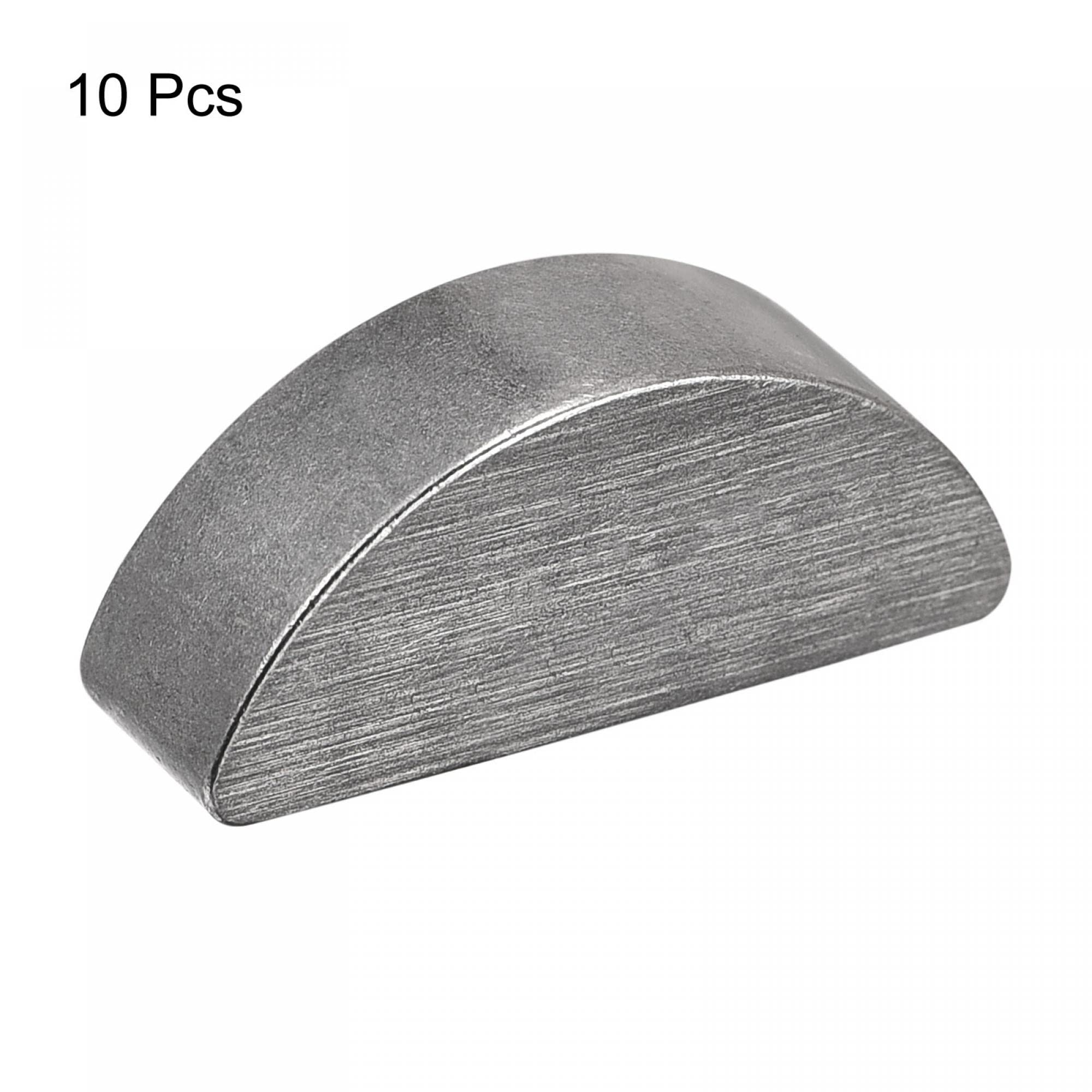 sourcing map Clavette Demi Lune 10pcs 45# Acier 22mm Longueur x 9mm Largeur x 6mm Épaisseur Demi-cercle Clé