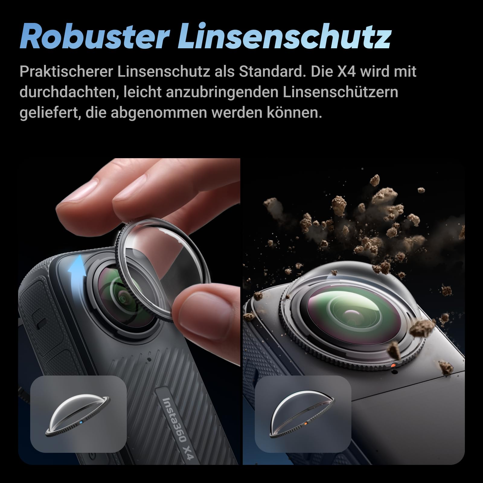 Insta360 X4 Standard-Bundle wasserdichte 8K 360 Action-Kamera 4K Weitwinkel-Video KI-Bearbeitung
