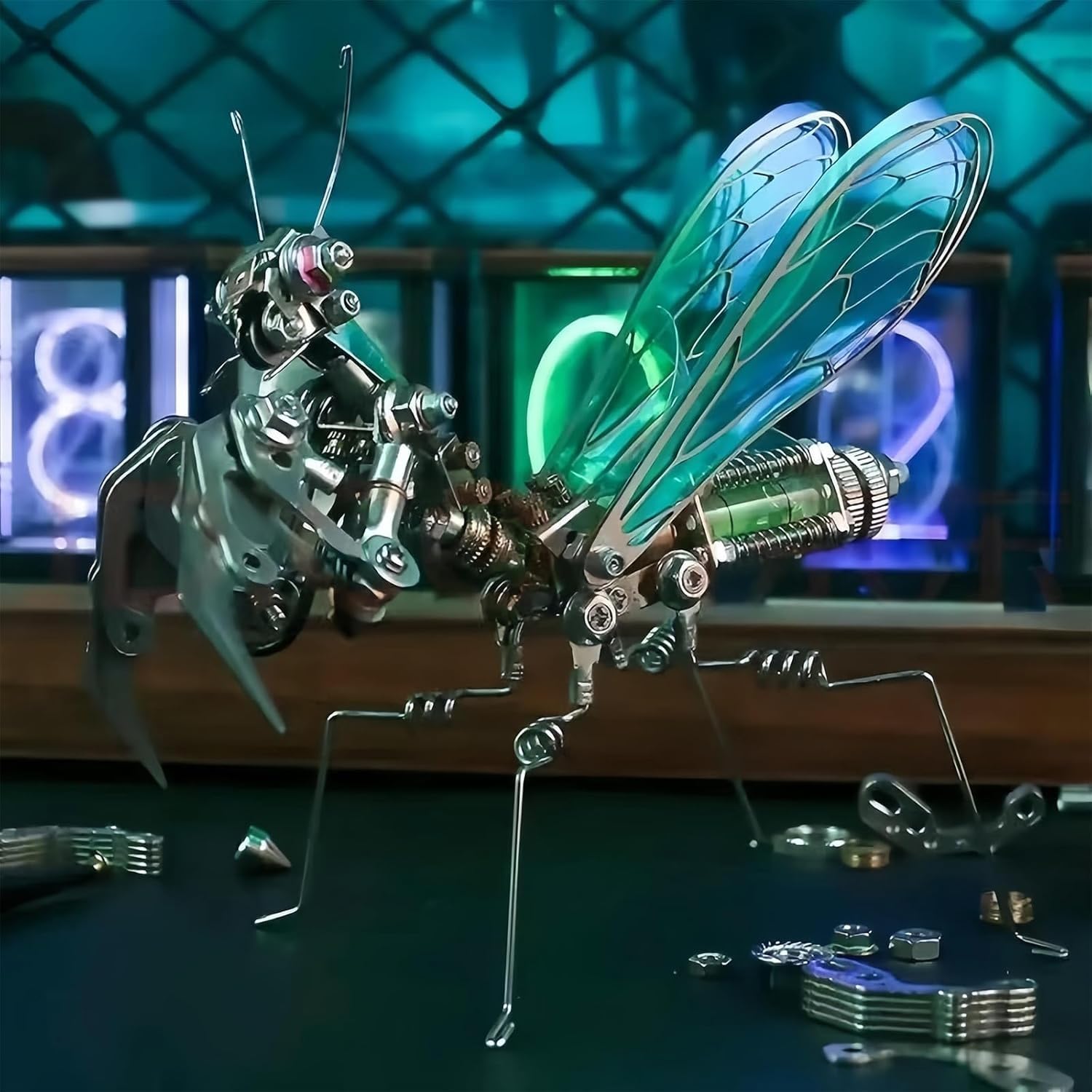 Puzzle metalowe 3D dla dorosłych, zestawy modeli metalowych mechanicznych modliszek, zestaw puzzli metalowych do montażu, zabawy DIY kreatywne ozdoby do montażu, prezenty dla dorosłych 258 sztuk.