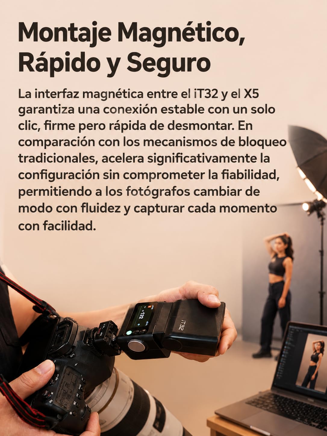Godox iT32 TTL Mini Flash con Disparador X5C para Canon, Flash de Cámara 2.4GHz HSS 1/8000s, Zapata Caliente Magnética, Compatible con Canon EOS R6 Mark II R5 Mark II R6 R5 R8 R7 R10 R100 R RP 90D M50
