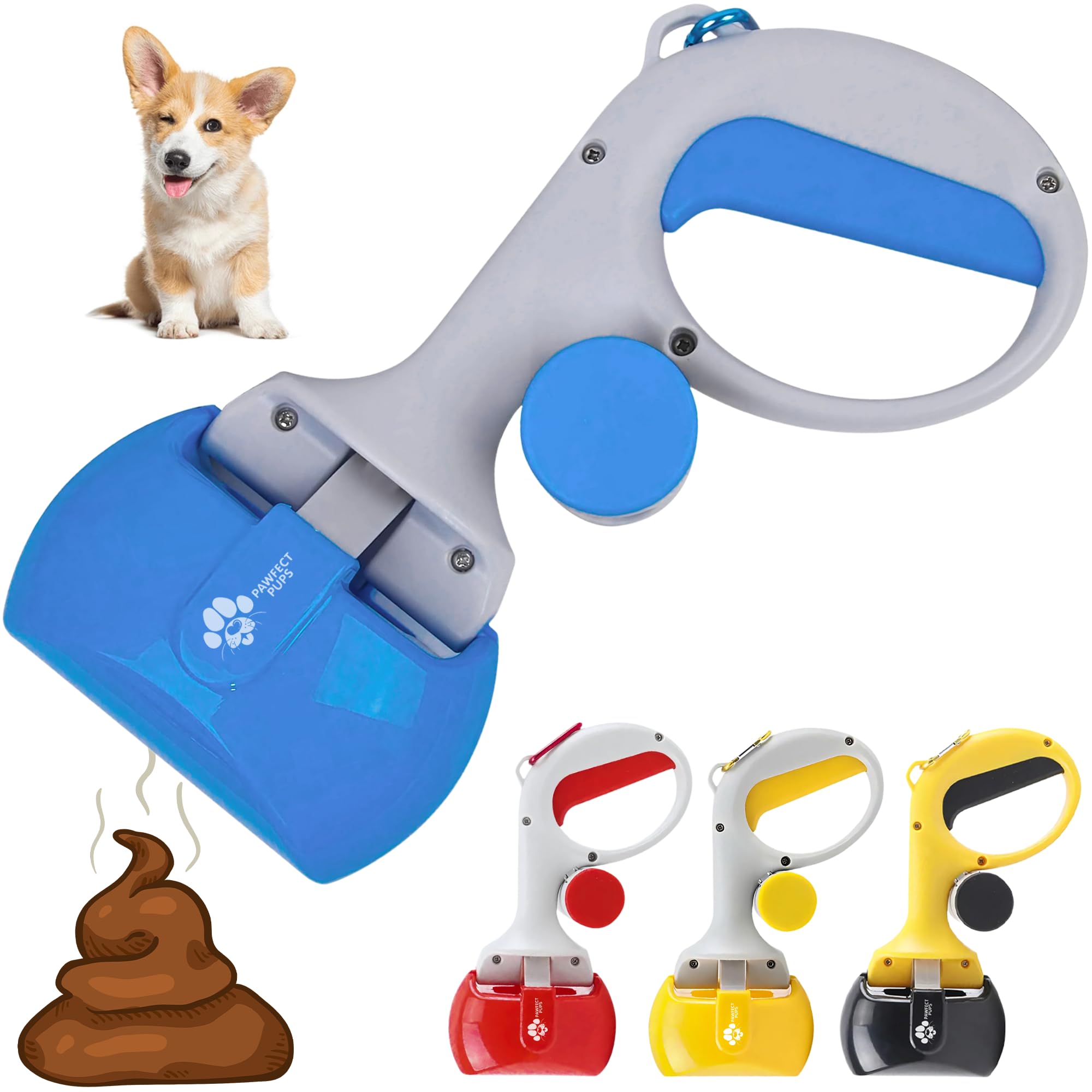 Pawfect Pups Dog Pooper Scooper for Small & Medium Dogs, 10” x 5” Lightweight Poop Scooper with Ergonomic Comfort Grip, Non-Stick Surface, Portable &