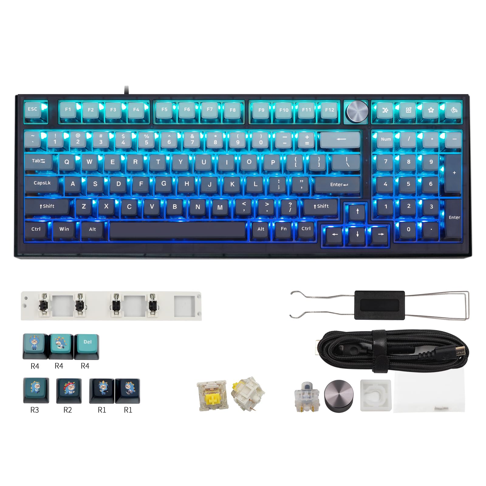 Amazon.com: MOLGRIA SKYLOONG GK980 Blue Backlit Gaming Keyboard