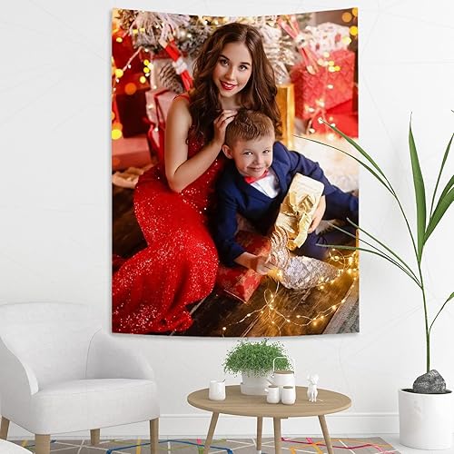 Miniatura 5 de SCMYK Tapiz personalizado para cargar imágenes para colgar en la pared, tapiz personalizado para regalos de vacaciones, tapiz personalizado con foto