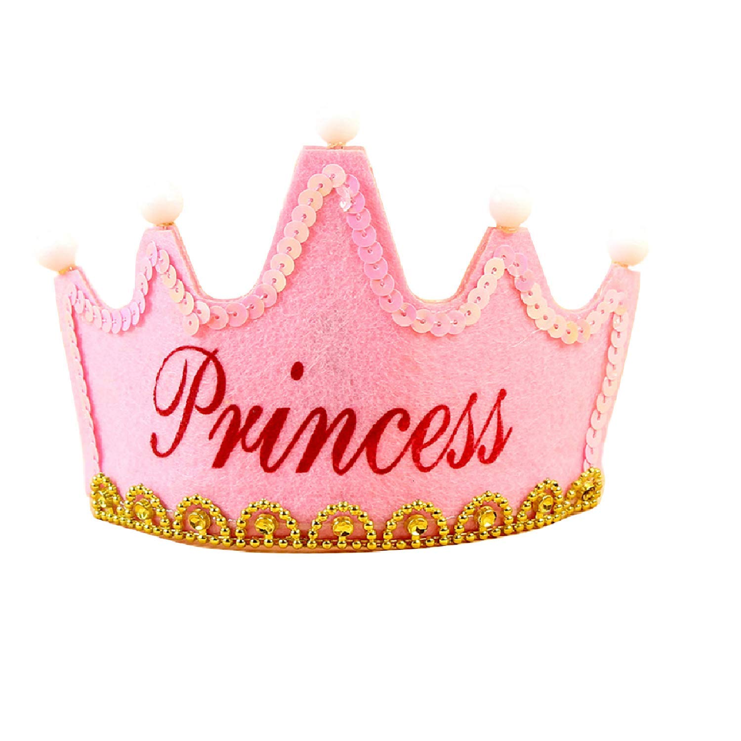 SYGA LED Flashing Happy Birthday Light Up Crowns Birthday Party Caps