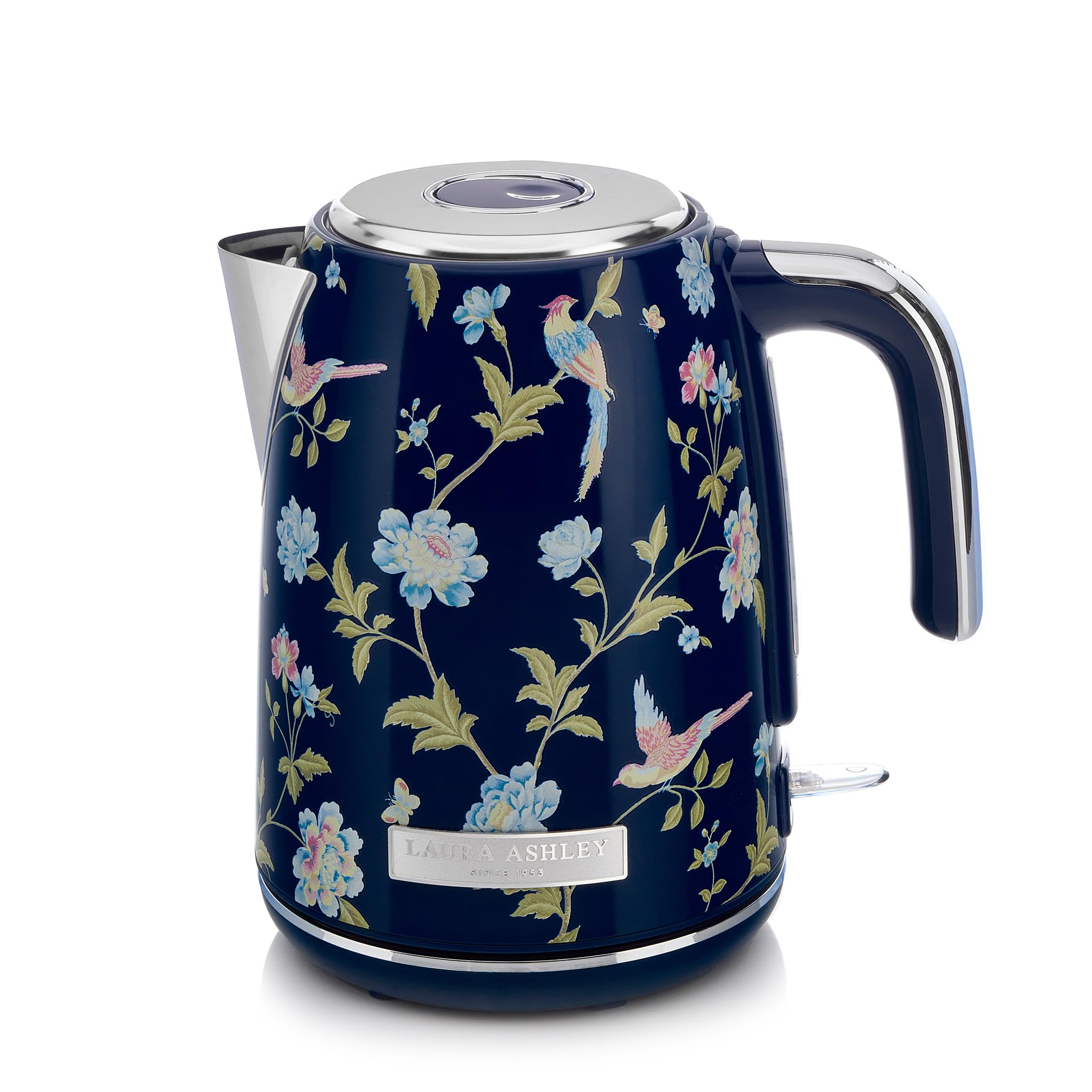 VQ Laura Ashley Elveden Navy Hervidor de Agua Eléctrico 1,7 L | 2,2 kW Ebullición Rápida y Silencioso, Vertido Sin Goteo, Filtro Antical, Eficiente Energéticamente e Indicador de Nivel