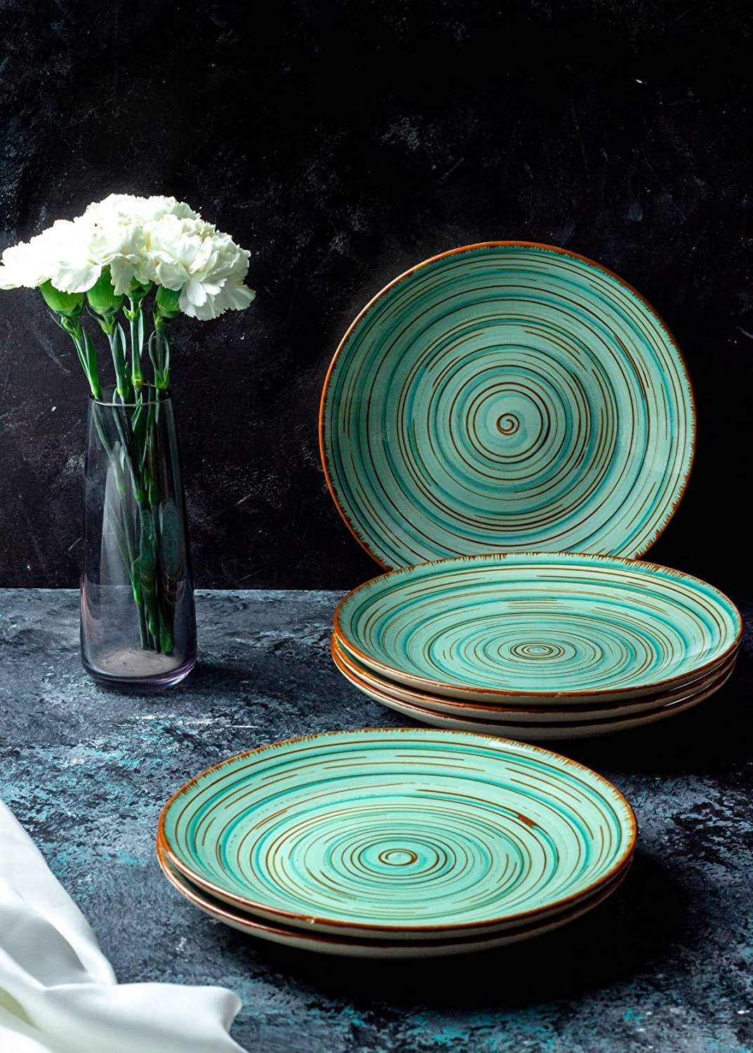 Buy Ceramic Plate Set ,10 inches Set of 6 Large Size Dinner Plate for