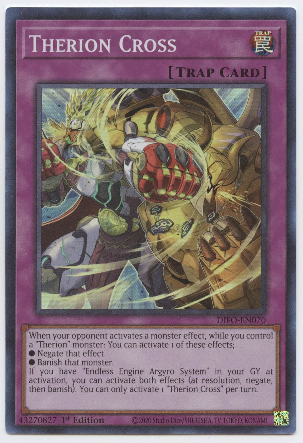 Amazon.com: Yu-Gi-Oh! Therion Cross - DIFO-EN070 - Super Rare