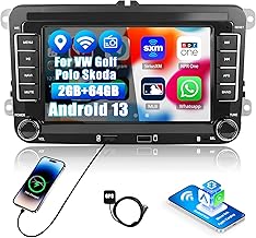 CAMECHO 2G+64G Android 13 Car Radio for VW Golf 5 6 Polo Skoda Caddy with Carplay Android Car Navigation Bluetooth Car Radio 7 Inch Touch Screen with Mirror Link FM/RDS WiFi SWC and USB