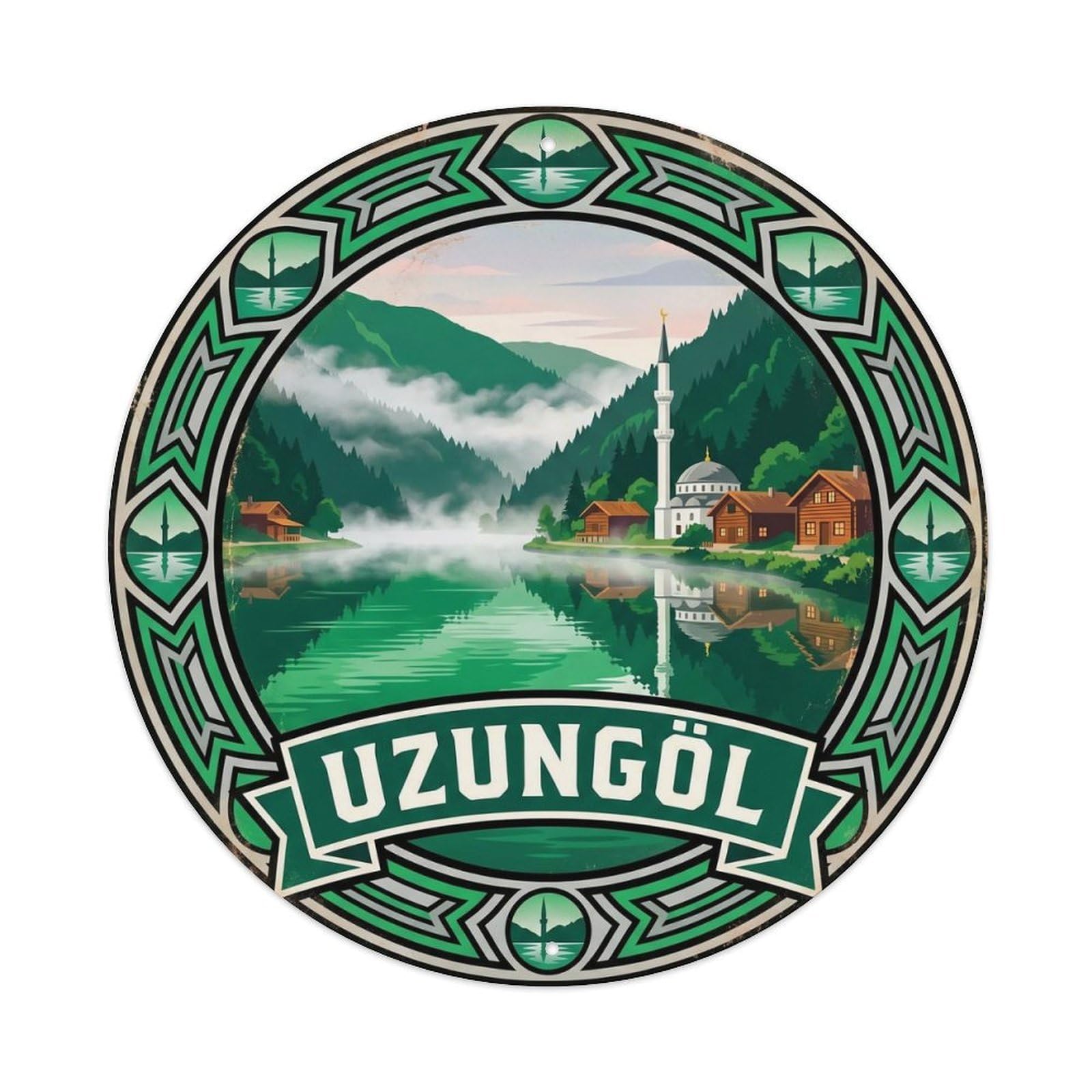 Uzungol Lake Trabzon Alpine Turkey Route Metal Tin Sign