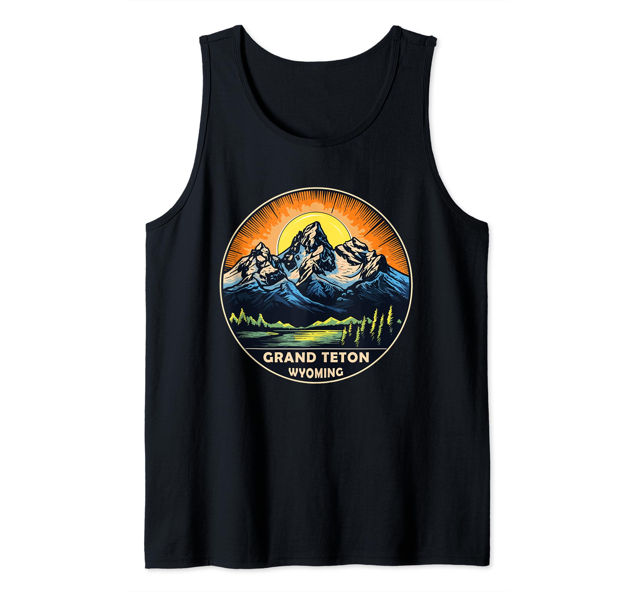 Grand Teton National Park Graphic Shirt Wyoming Retro Camper Tank Top