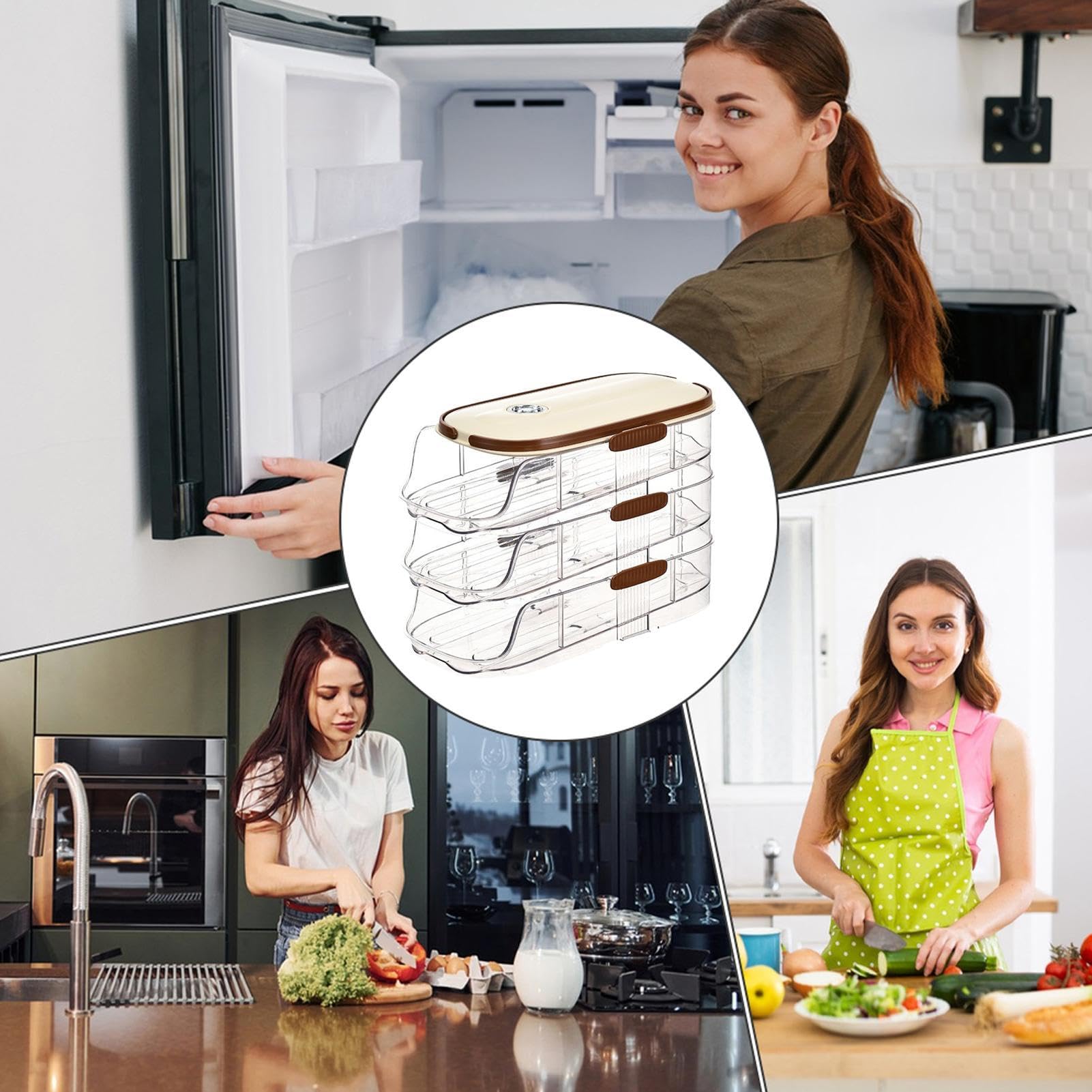 Eierspender für den Kühlschrank,Rolldown-Kühlschrank-Eierspender,3