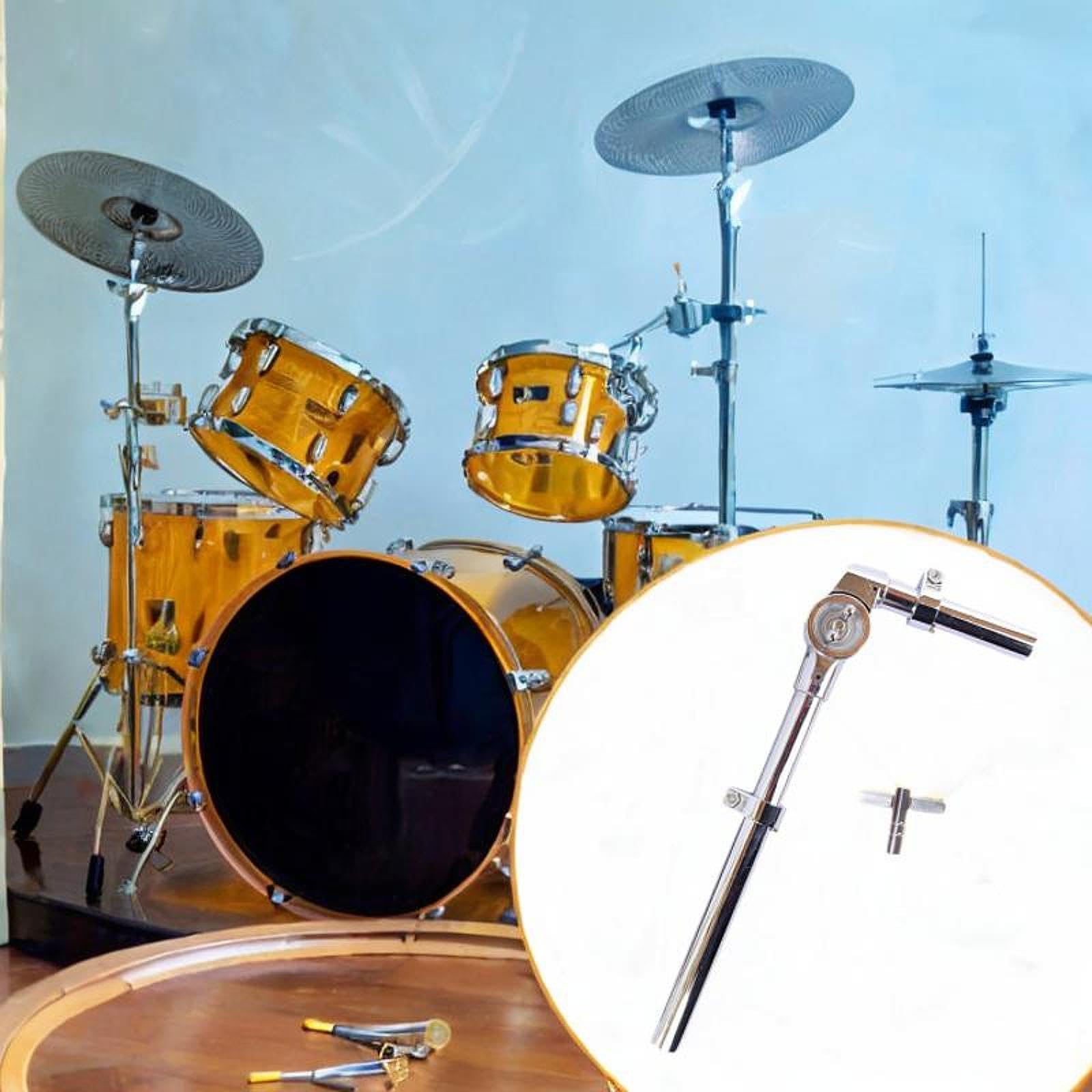 Amagogo Support de fixation pour tom, matériel métallique, pince de percussion professionnelle, support de fixation pour tom, pour entraînement en concert, 1 Pièce