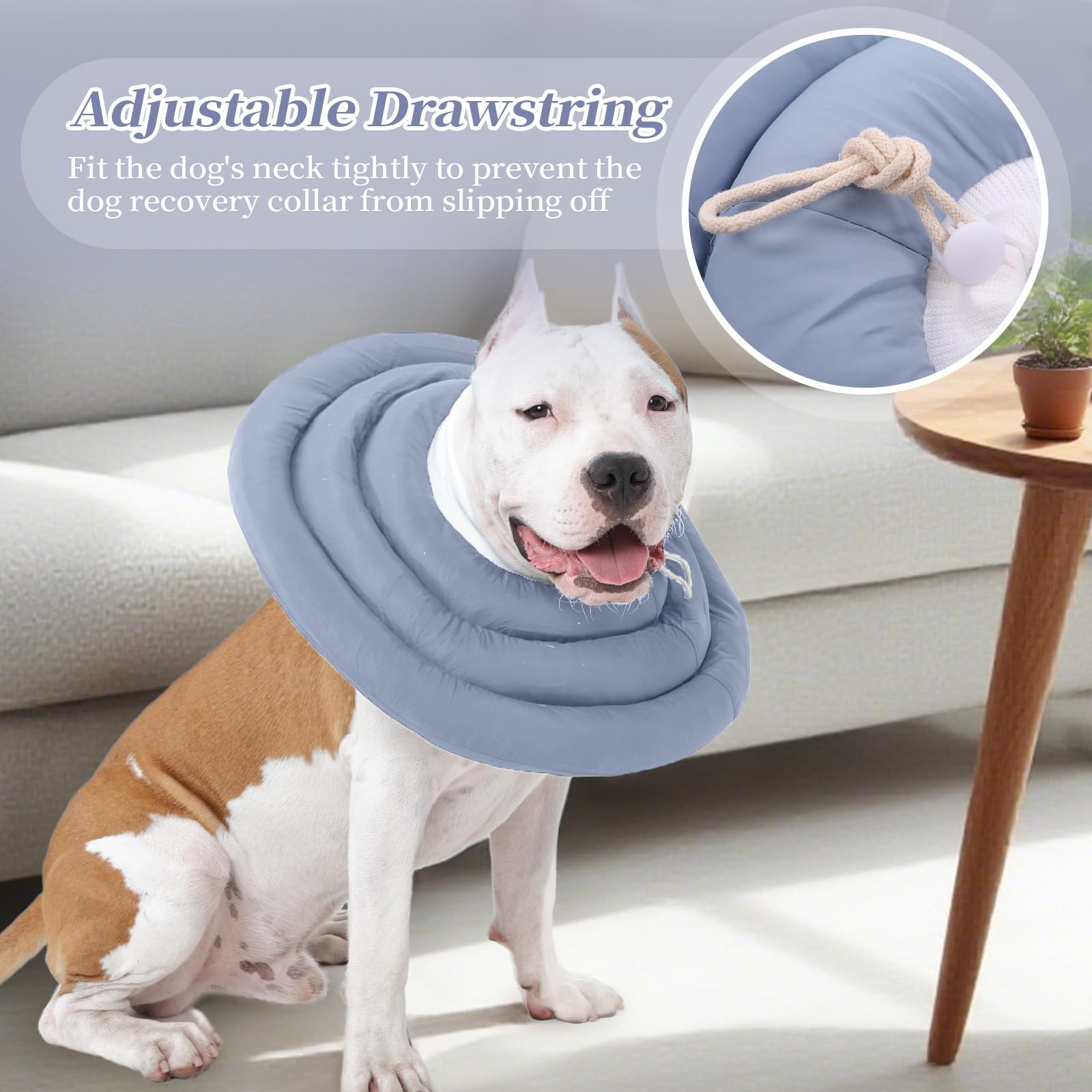Adjustable Polyester Dog Recovery Collar Soft Pet Neck