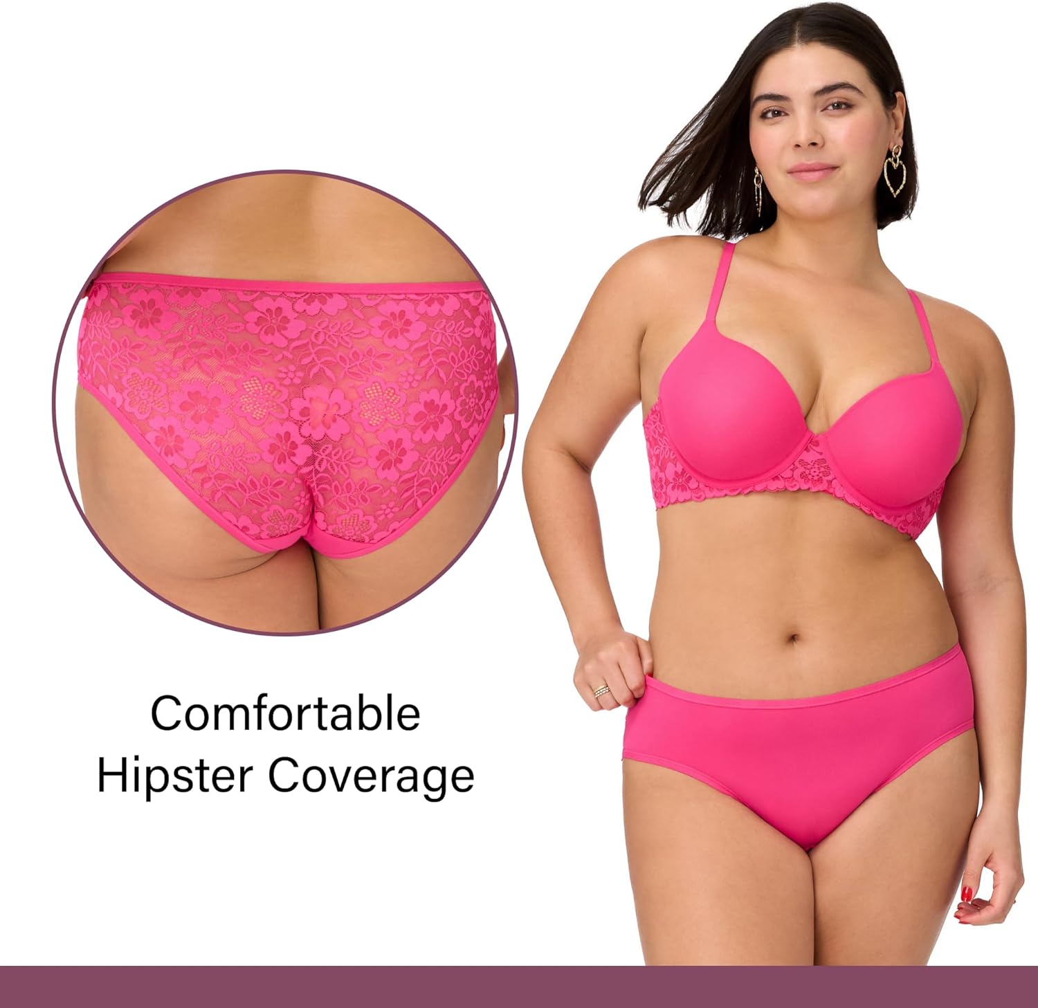 BLAKE & CO. 6 Pack Junior’s Micro and Lace Hipster Underwear