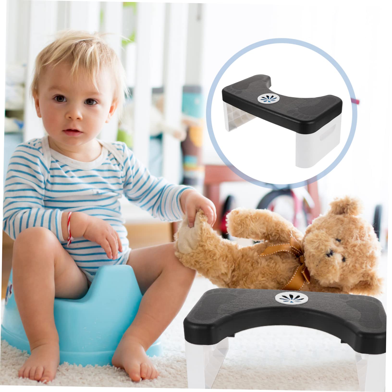 KOMBIUDA Boys and Girls Toilet Seat Riser Foldable Stool Step for Boys and Girls Bathroom Anti-Slip Sturdy and Space-Saving