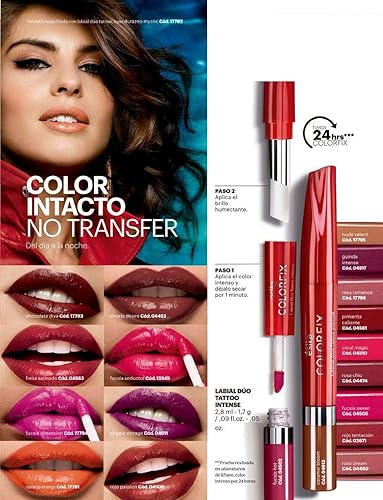 Miniatura 3 de Esika Colorfix Duo Tattoo - Lápiz labial intenso, 24 horas de larga duración, alta carga de color, color rosa chic