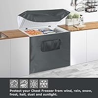 Vista 6 de Funda para congelador de pecho, cubierta para congelador profundo para exteriores, impermeable, apta para 7.0 pies cúbicos, cubierta para congelador