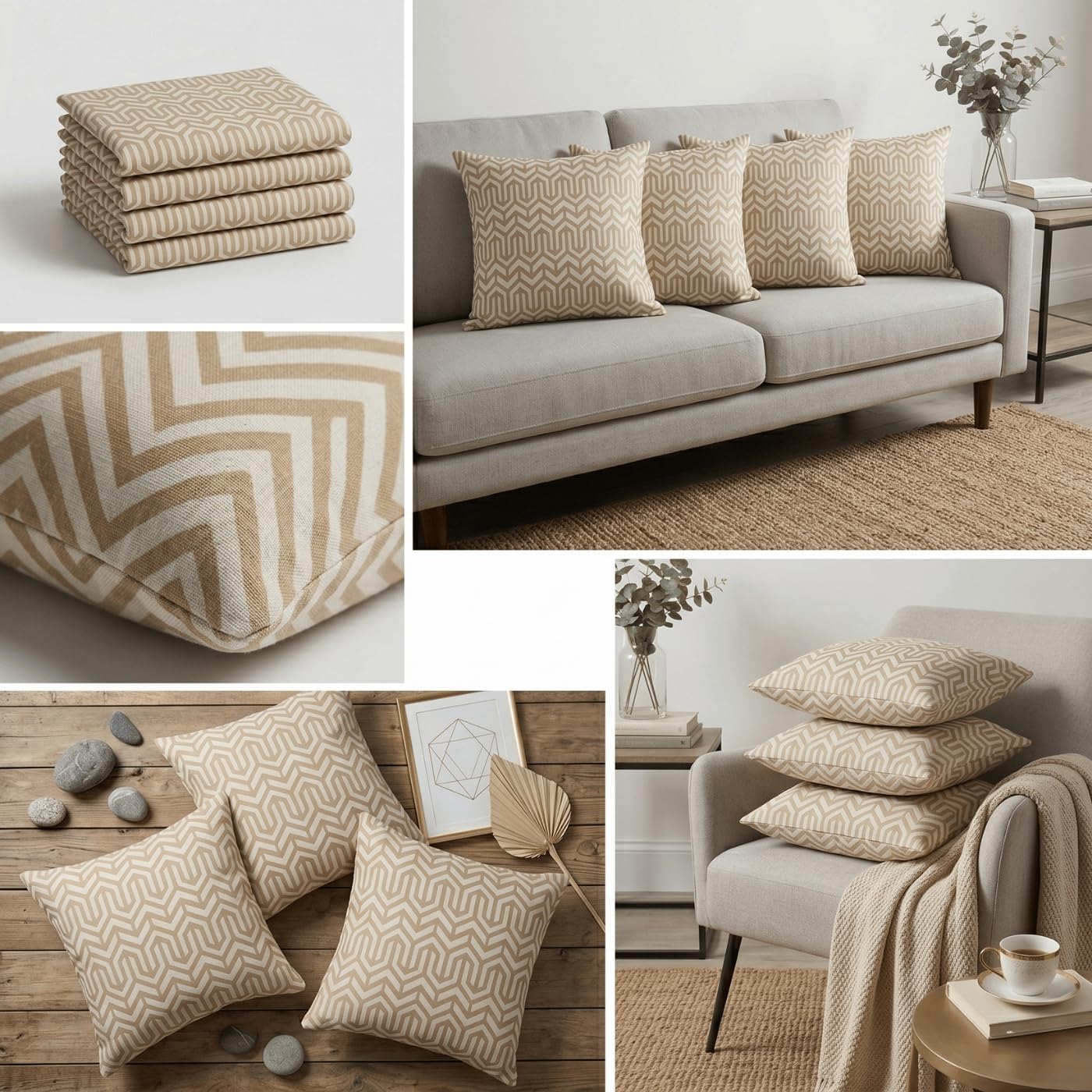 Kit 4 Capas para Almofada Linha Premium Verona Estampada, Tecido