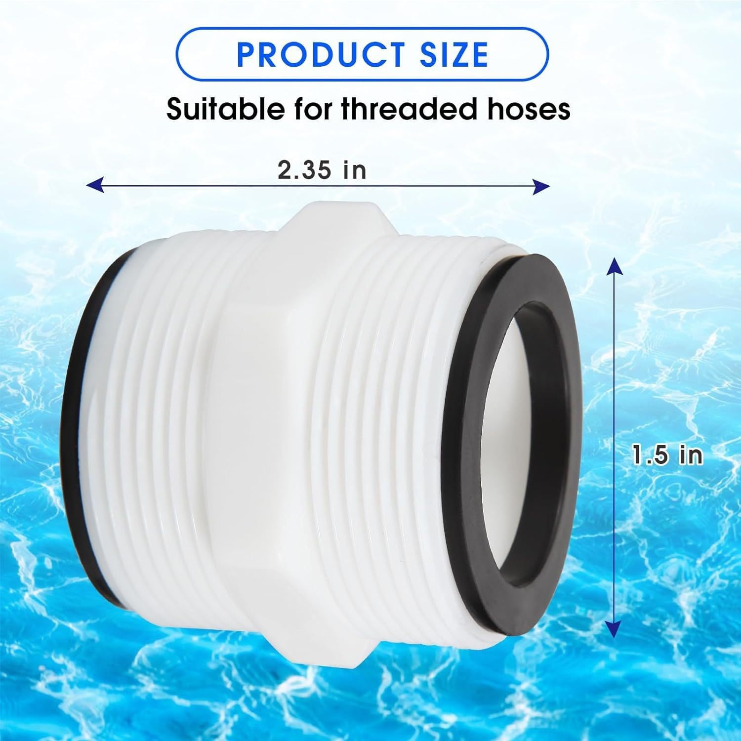 Connettore per tubo da 38 mm, tubo flessibile a 2 vie, connettore da 38 mm, adattatore per tubo piscina, set di collegamento per piscina
