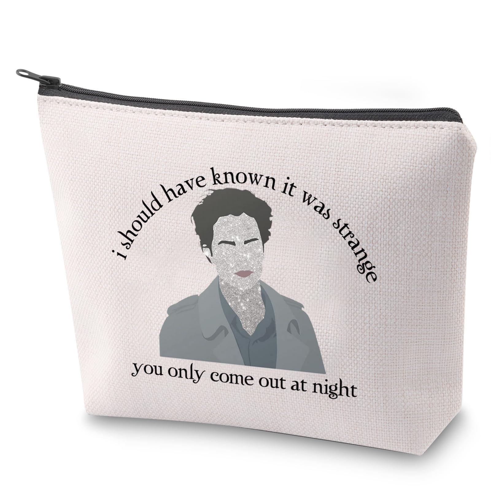 ZJXHPOTwilight Inspired Cosmetic Bag Edward Makeup Bag With Zipper Vampire Movie Toiletry Bag Vampire Lover Gift (At Night)