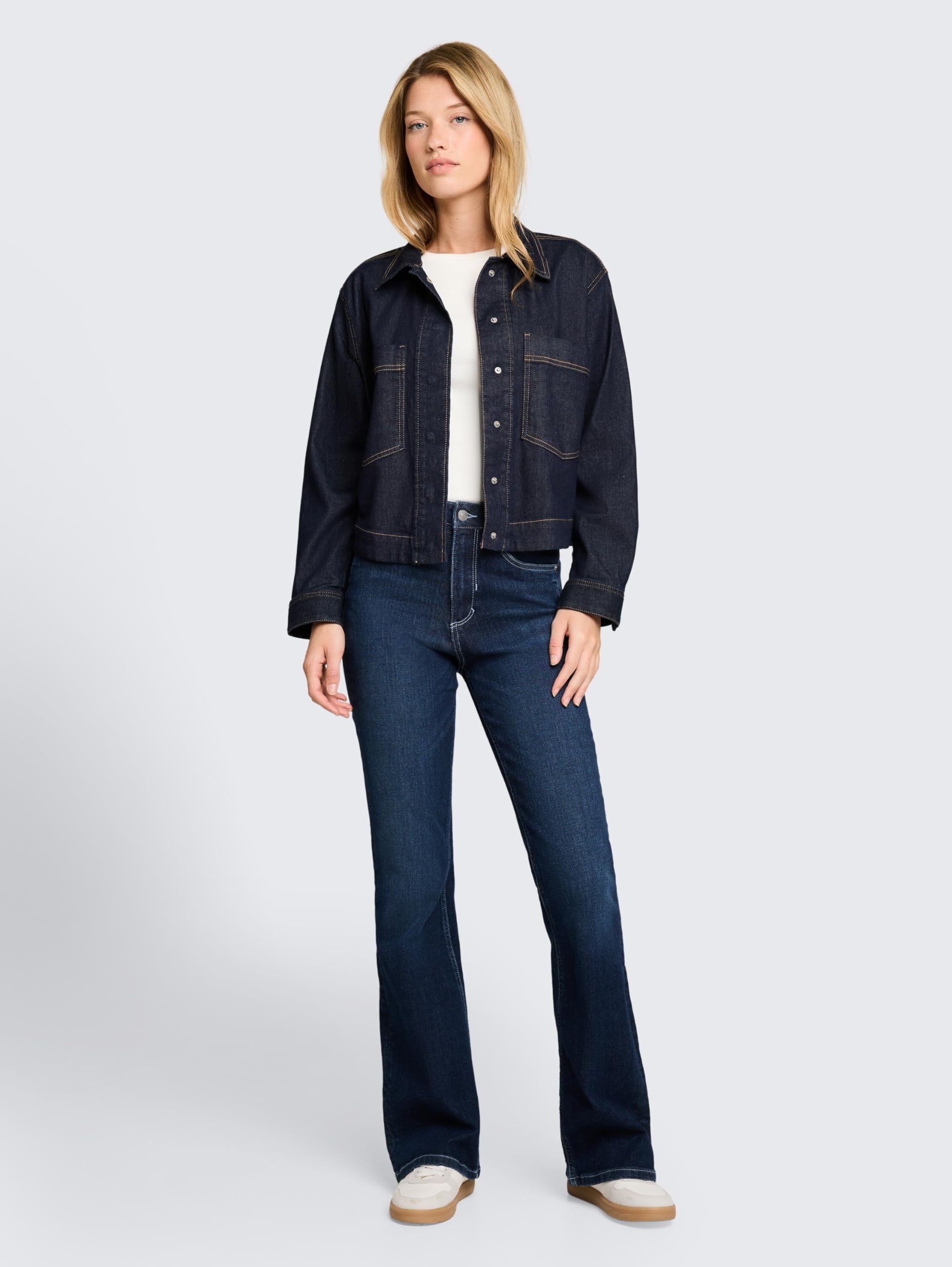 Tom Tailor Denim Damen TTAVA Flared Jeans mit Stretch 1051479