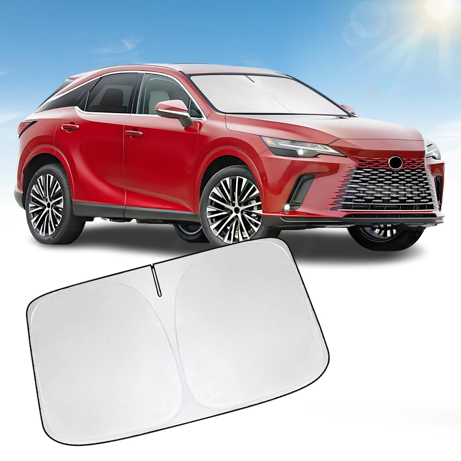 Front Windshield Sun Shade Compatible with Lexus RX350 RX350h RX450h RX500h GX460 GX470, Sun Visor Protector Blocks UV Rays Sunshade for RX/GX/LX Foldable Interior Accessories
