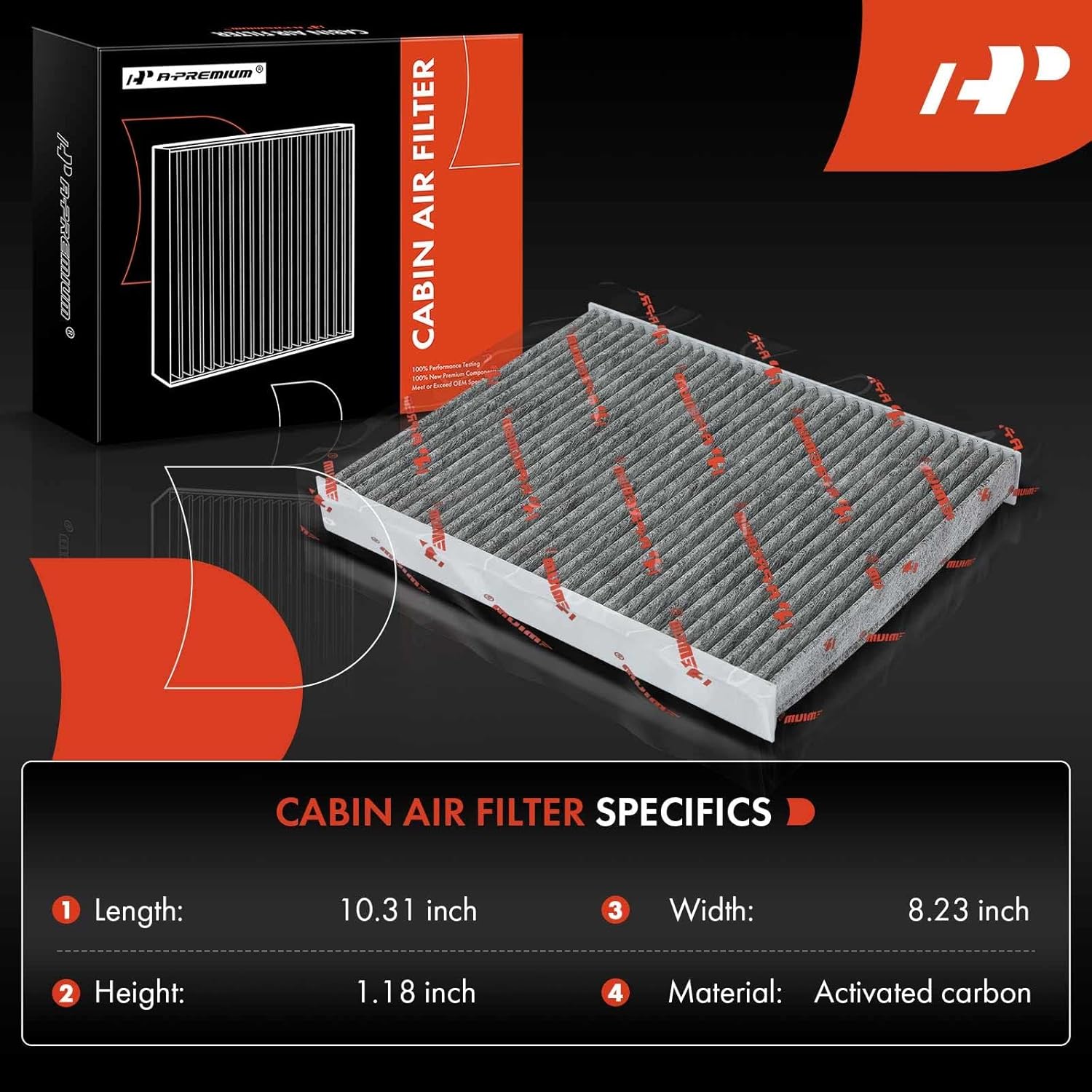 A-Premium 2-PC Cabin Air Filter with Activated Carbon Compatible with Hyundai Santa Fe 2009-2011 & Kia Sorento 2011-2015, Replace# 971331U000