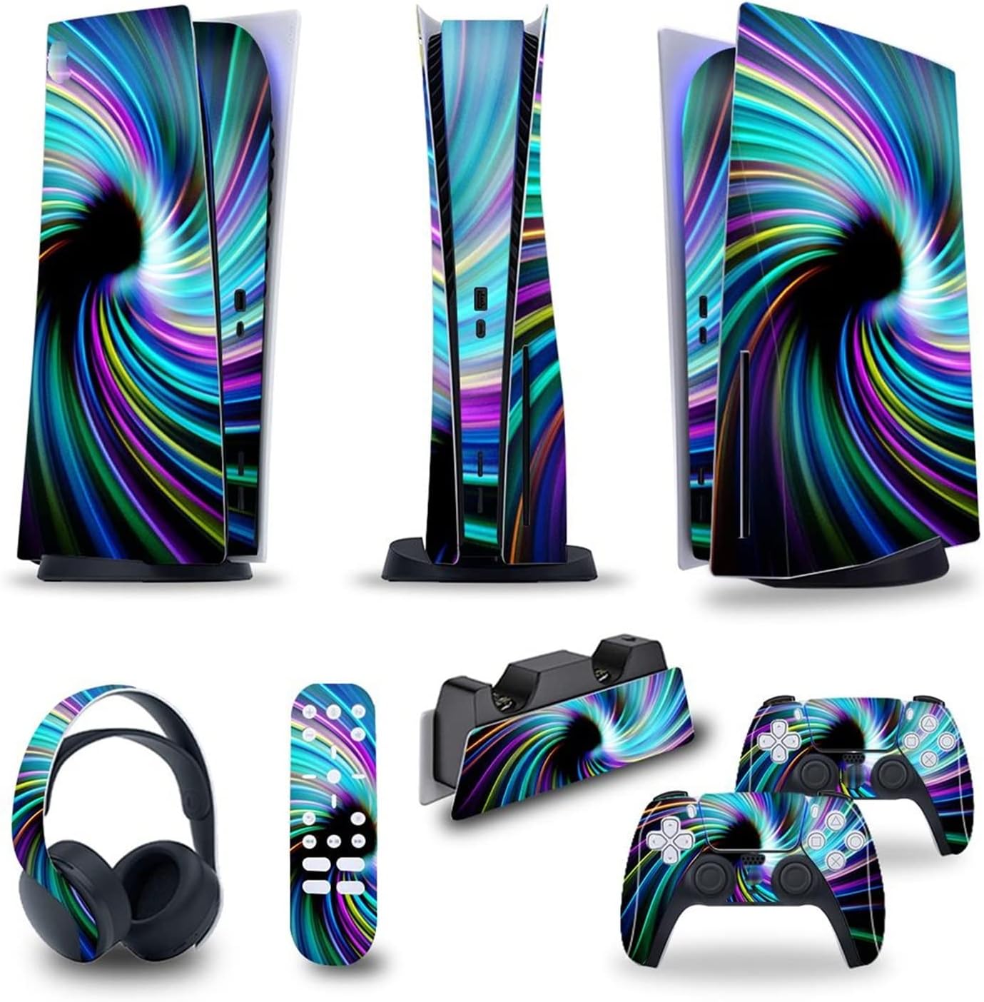 保護 14688 PS5本体 ディスク版＆デジタル版用 ステッカー ビニールデカール カバー Ps5本体 コントローラー＆充電スタン