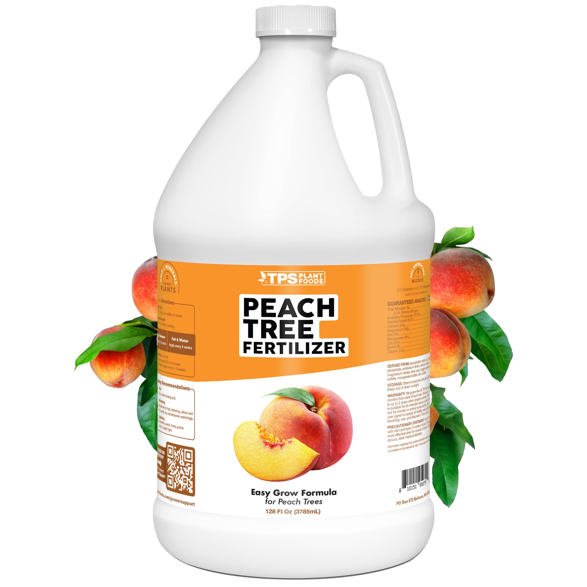 Peach Tree Fertilizer – Liquid Peach Tree Plant Food for Healthy Growth & Fruit Production, 1 Gallon