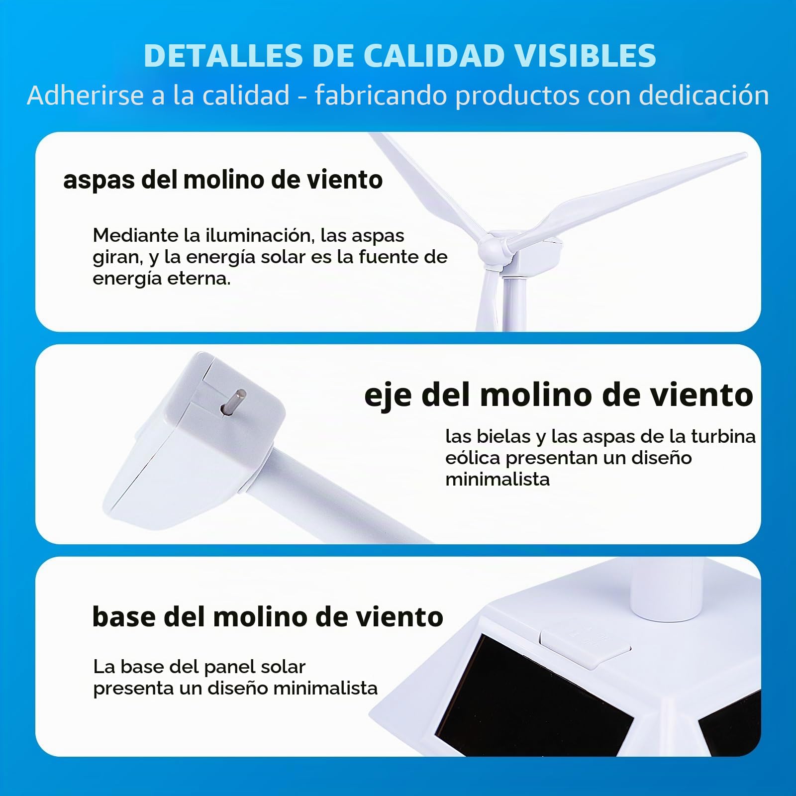 Jadeshay Turbina Eólica Molino Eolico Modelo de Molino de Viento con Energía Solar Molinos de Viento de Escritorio para Herramienta de Enseñanza de Ciencias